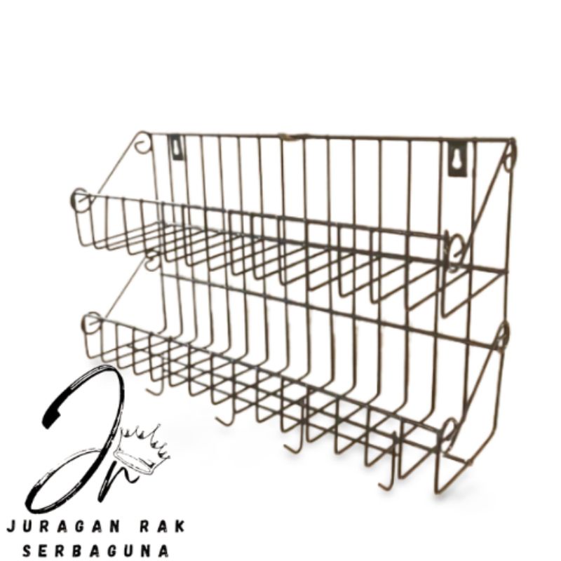 RAK BUMBU DAPUR DINDING TEMPEL SUSUN 2 /  RAK BUMBU GANTUNG SERBAGUNA / RAK SUSUN  SERBAGUNA  BESI /