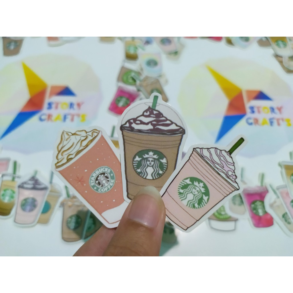 

Sticker Kopi Starbucks Aneka Rasa Lucu Bahan Glosy Chromo