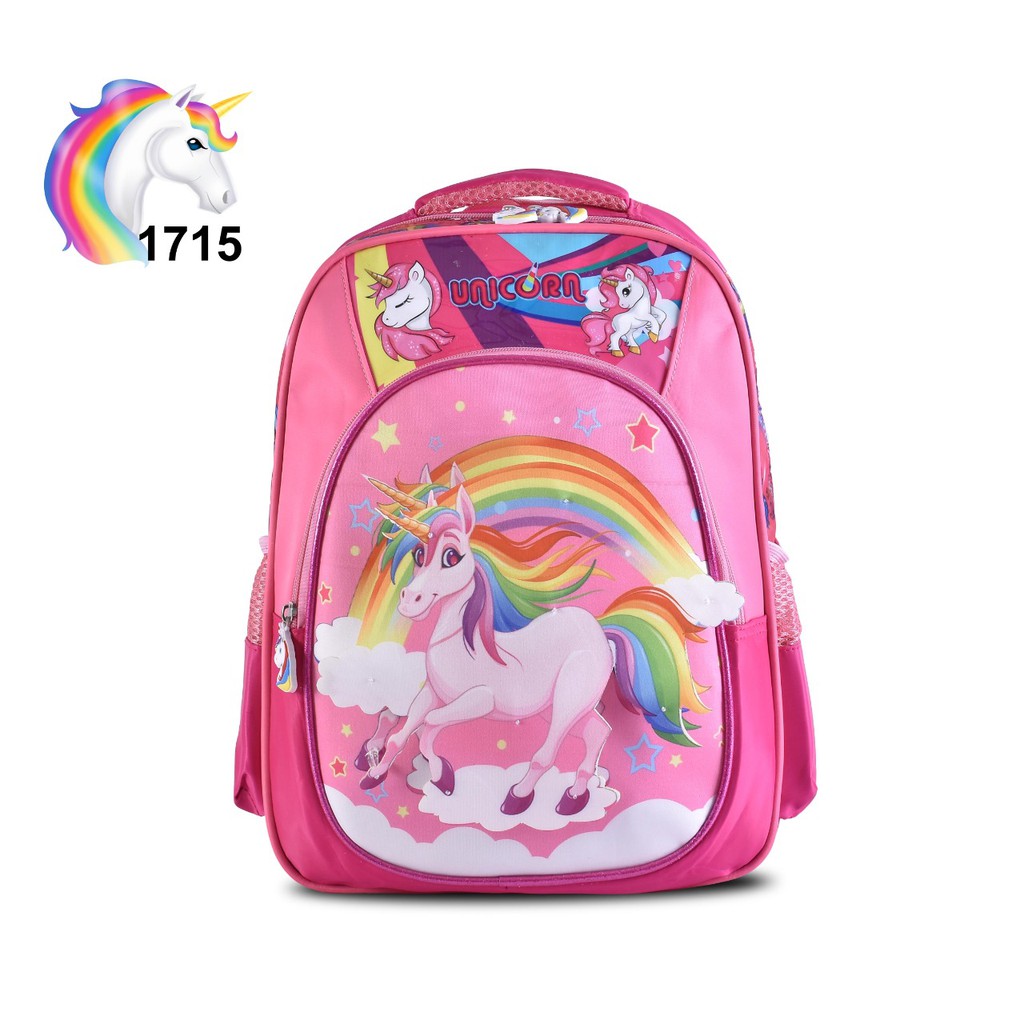 Ransel Tas Cartoon Anak Perempuan Lampu+ Music 1715 14&quot;,(Frozen,LOL,Little Pony,Unicorn,Hello Kitty)