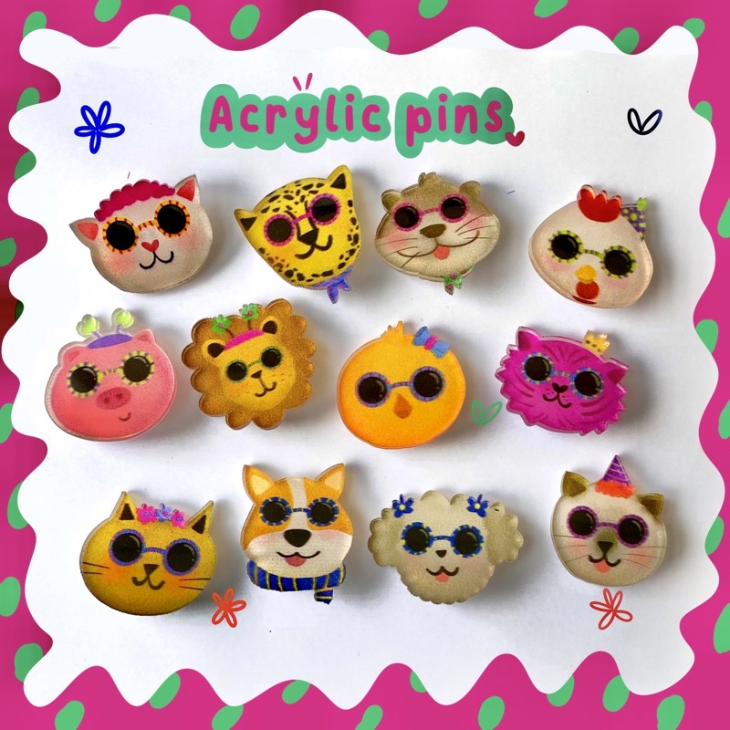 Cute Pets Club ACRYLIC PIN by Yeele