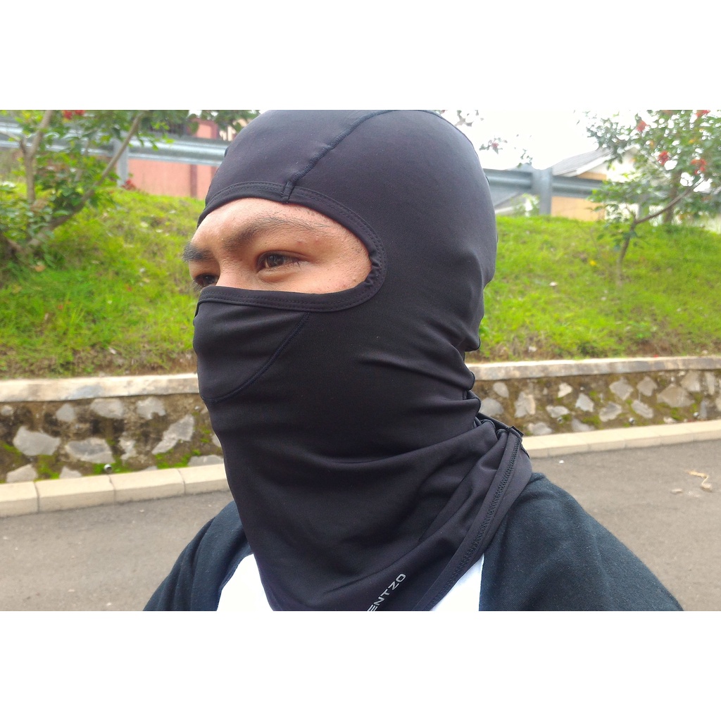 [BISA COD] Masker Buff Ninja Full Face Balaclava Spandex Hitam Polos Motor Helm