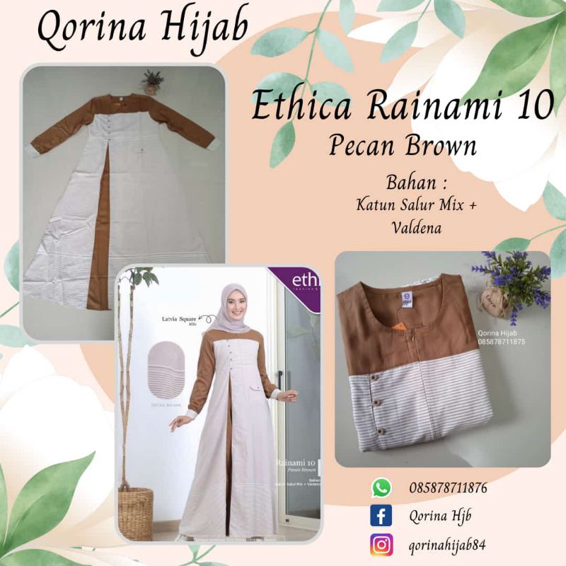 Gamis Ethica terbaru / ethica Rainami 10 / Gamis katun / gamis dewasa / gamis remaja
