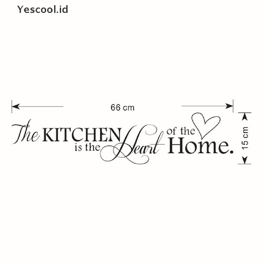 Stiker Dinding Decal Desain Quote Kitchen Is the Heart of Home Dapat Dicopot