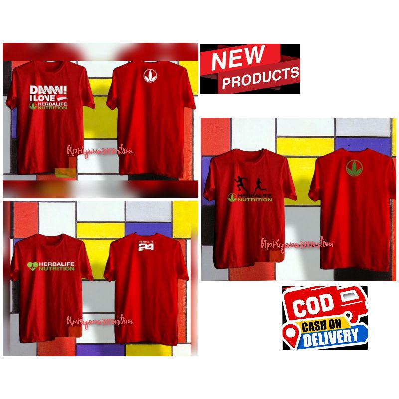 KAOS BAJU HERBALIFE WANITA LENGAN PANJANG KAOS JUMBO OVERSIZE KATUN COMBAT 24S AP00013 MERAH