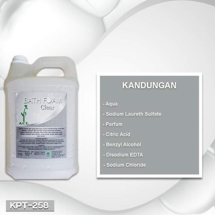 BATH FOAM CLEAR 5 KG sabun cair jerigen bathub menutrisi kulit lembut hemat