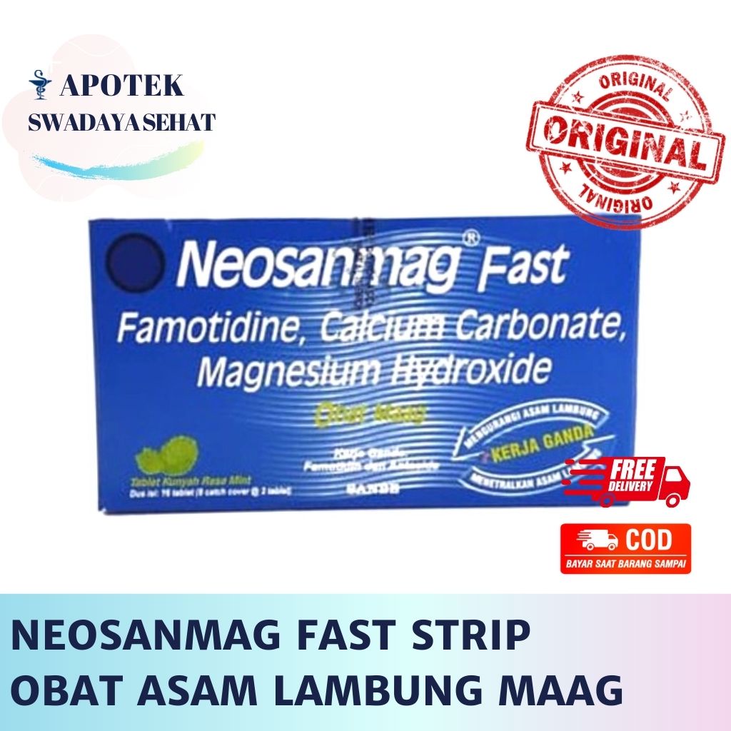 NEOSANMAG FAST STRIP 2 Tablet - Obat Asam Lambung Nyeri Perut Maag Neo Sanmag