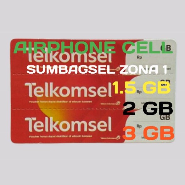 voucher 3 gb Telkomsel zona 1 sumbagsel