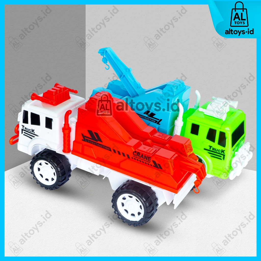 Mainan Mobil Towing Crane Derex Mobil Truk Miniatur AK03