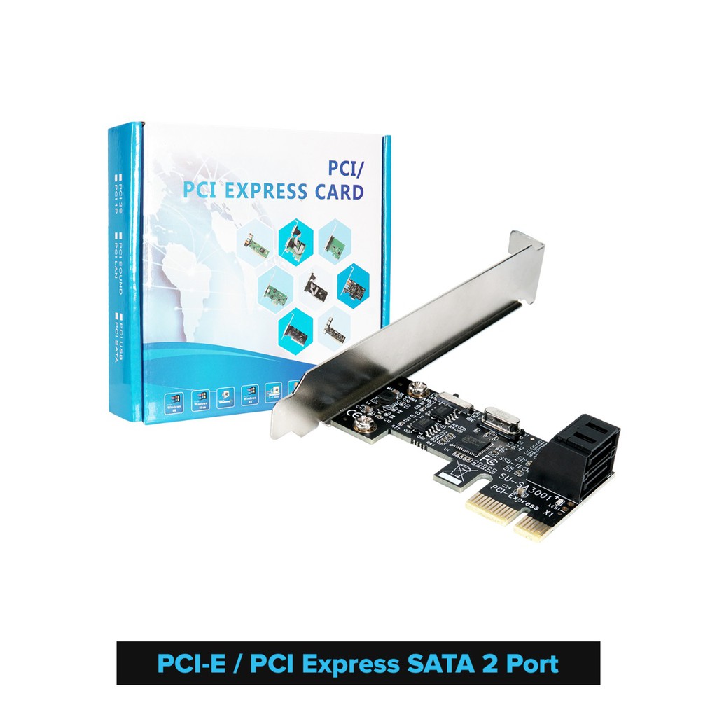 Pci-e x1 Sata 3.0 2 Port 6Gbps asmedia - PCI Express expansion Card 2 slot Serial ATA ide-ahci mode