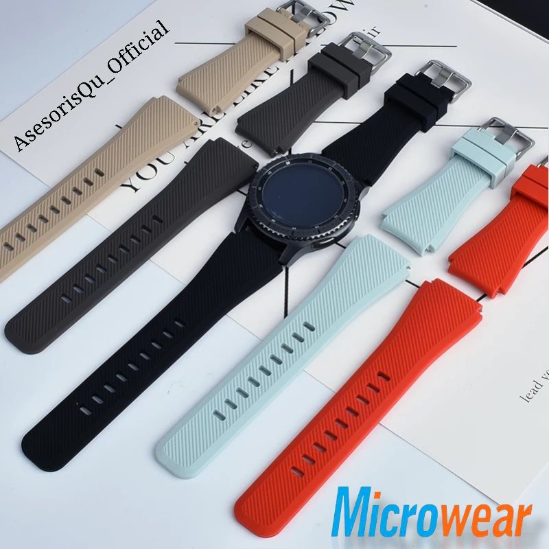 Strap Silicone 22mm Microwear L5 L7 L8 L9 L11 L13 L13C L15 L16 L19 DT78 DT95 Silikon Tali Jam Tangan