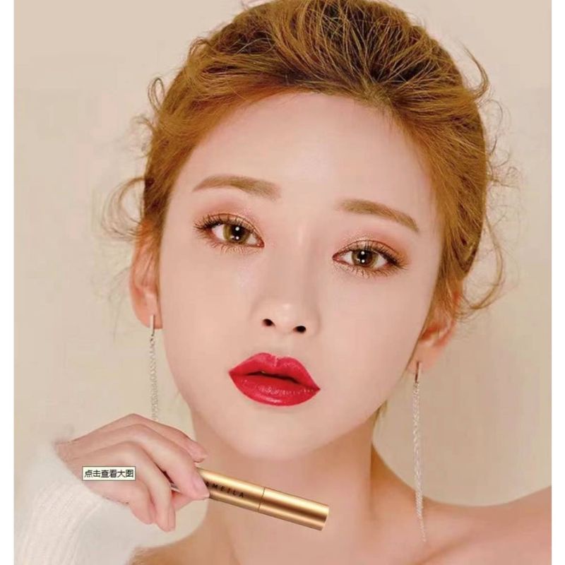 LAMEILA - Gold Silky Lip Glaze Lipstik Pelembab Tahan Lama Lip Gloss Pewarna Bibir