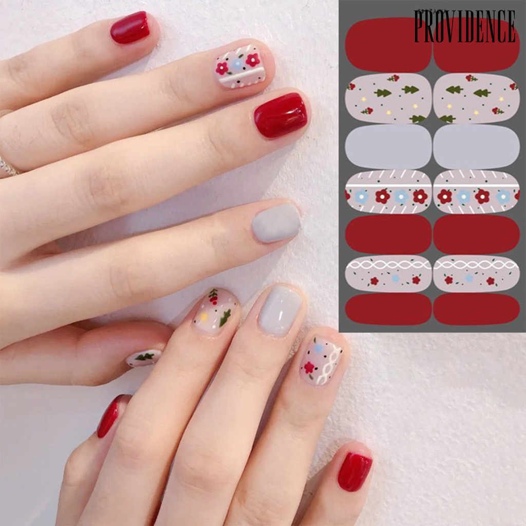 Providence Stiker Nail Art Motif Rusa / Kepingan Salju / Natal Untuk Wanita