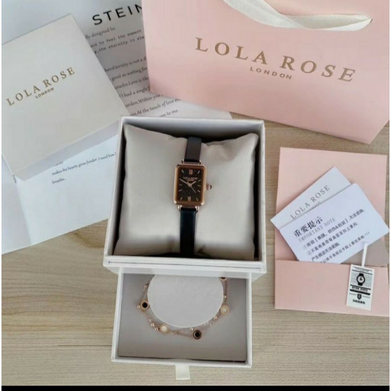 Jam Tangan Wanita Merk Lola Rose Original Product Tyoe 4122A Free Box Free Cuff