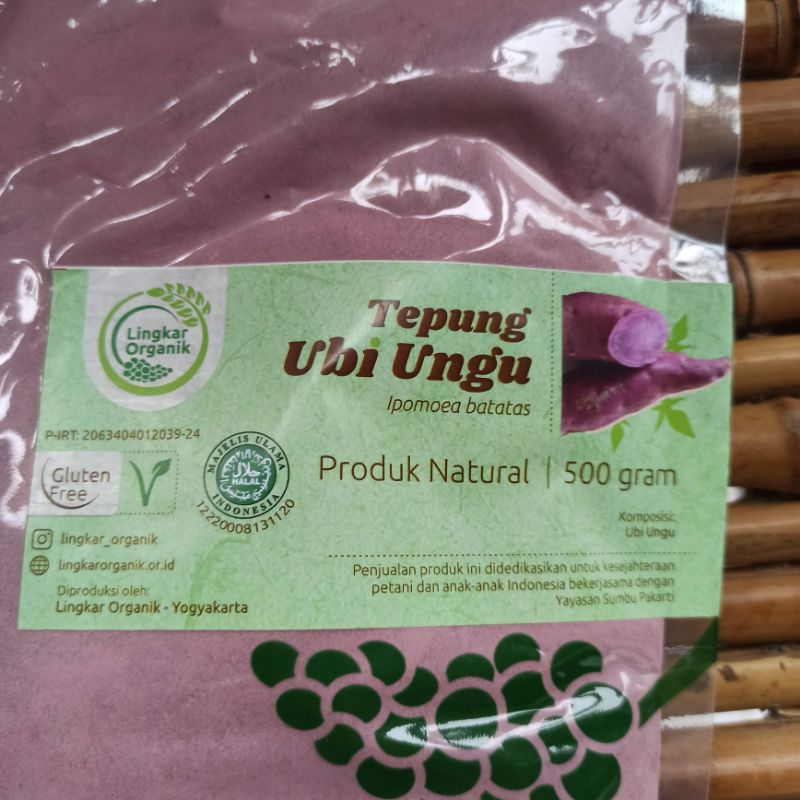 Tepung Ubi Ungu Lingkar Organik Kemasan 500 gram - Gluten Free