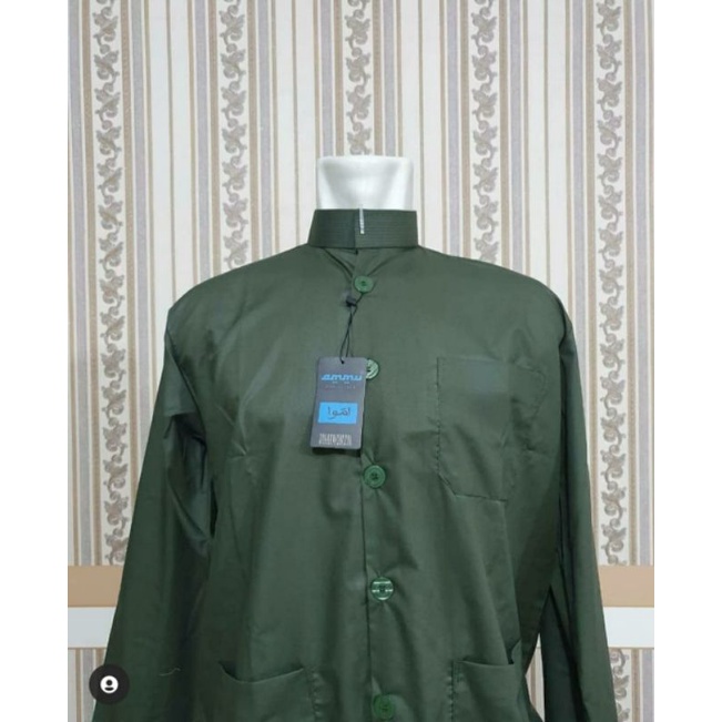 Baju Koko Ammu Warna Hijau Army