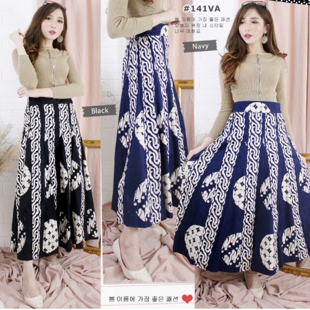 WELVA - Rok Batik Panjang Rok Batik Wanita Modern Bawahan Batik Rok Panjang