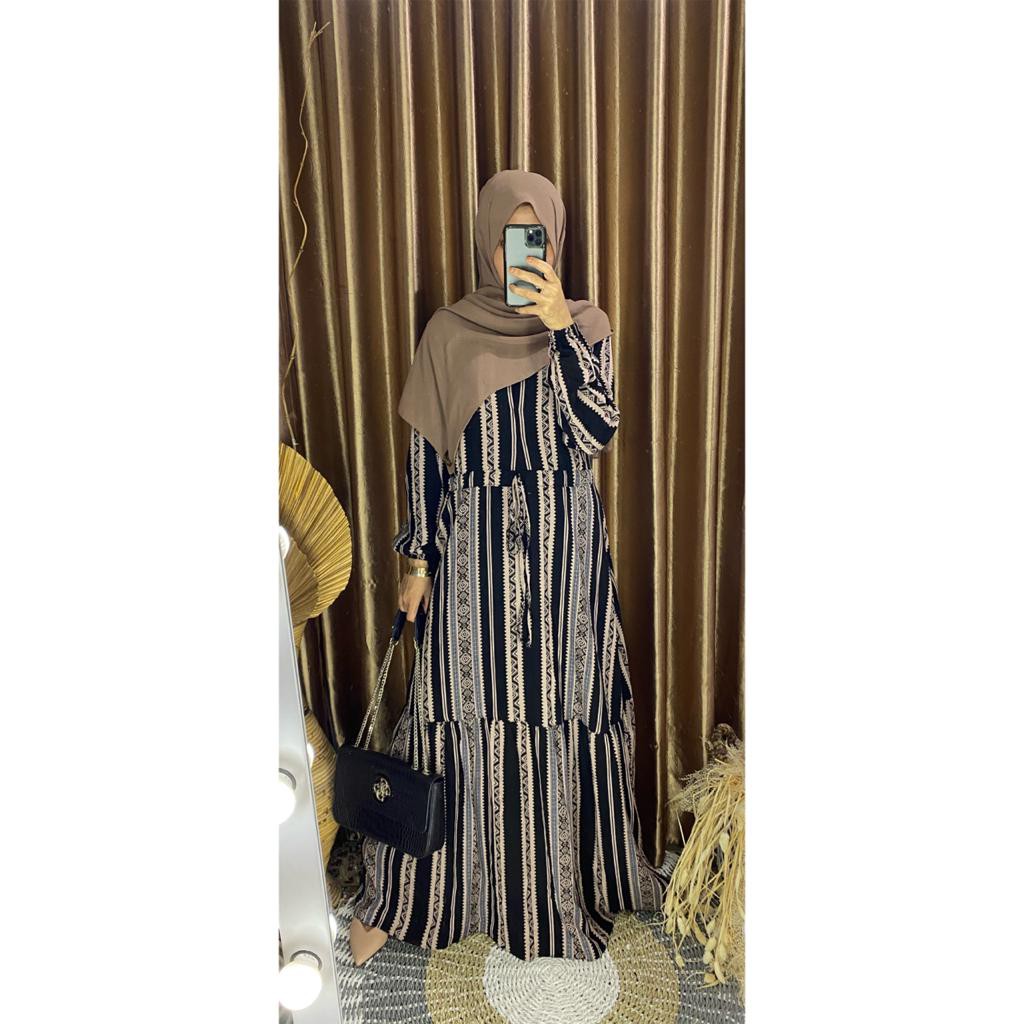 (AG)GAMIS RAYON VISCOSE BUSUI - HOME DRESS - MOTIF SALUR - ETNIK BANGKOK