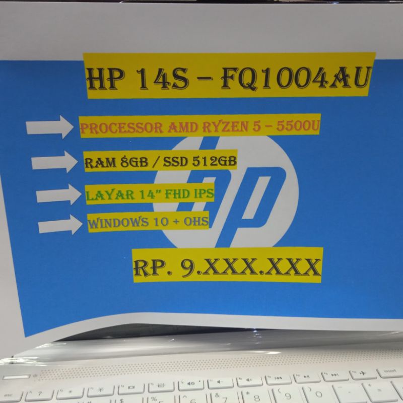 HP 14S - FQ1004AU RYZEN 5 5500U 8GB SSD 512GB
