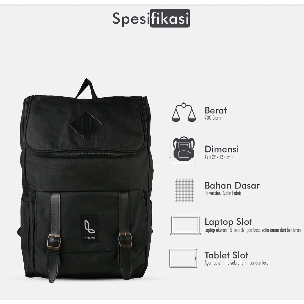 STRUGGLE BLACK |ManNeedMe x URBAN| Tas Ransel Pria Wanita Punggung Backpack ORIGNAL