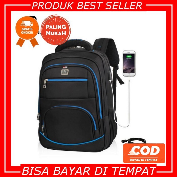 Tas Sekolah Second Journey Warna Hitam List Merah Pria Wanita Model Polo Terbaru Backpack Sekolah Ng