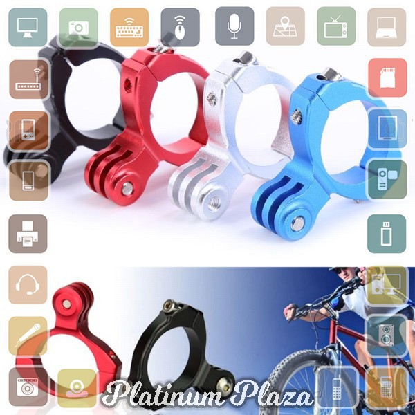 Bike Handlebar Seatpost Mount Aluminium for GoPro &amp; Xiaomi Yi - Black`E4DI9G-