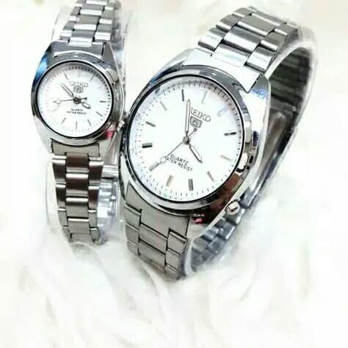 HOT SALE JAM TANGAN COUPLE ORIGINAL MURAH MERIAH JAM TANGAN WANITA PRIA SEIKO - PUTIH PUTIH 