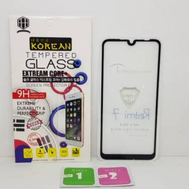 KOREAN Tempered Glass Redmi 7 6.26 inchi FULL SCREEN Guard TG 5D Xiaomi Redmi 7 FULL GLUE Anti Gores