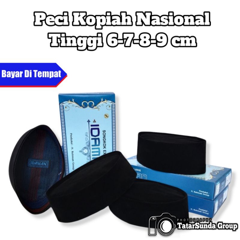 Peci Hitam Tinggi 6cm 7cm 8cm 9cm Polos Non Ac Kopiah Songkok Pria Peci Santri Ukuran Anak Dan Peci Ukuran Dewasa Tinggi 6 cm 7 cm 8 cm 9 cm