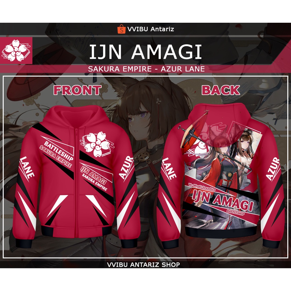 Jaket Hoodie Fullprint Anime Azur Lane IJN Amagi