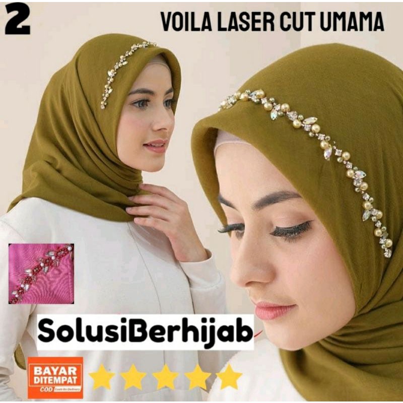 VOILA LC PAYET laser cut ori UMAMA  jilbab payet segi empat