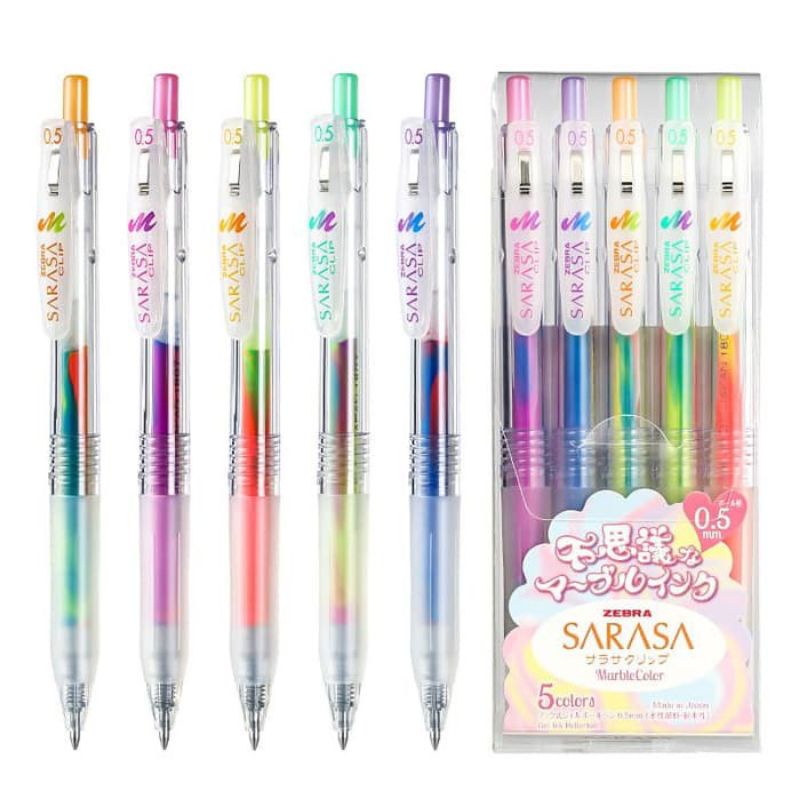 

Pulpen ZEBRA Sarasa Marble 0.5 MM | Pulpen Warna Pelangi Rainbow | Sarasa Marble | Rainbow Pen