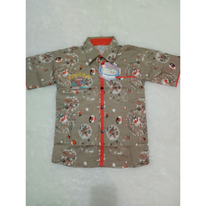 KEMEJA ANAK LAKI-LAKI MOTIF LENGAN PENDEK KEMEJA DISTRO USIA 6-13T