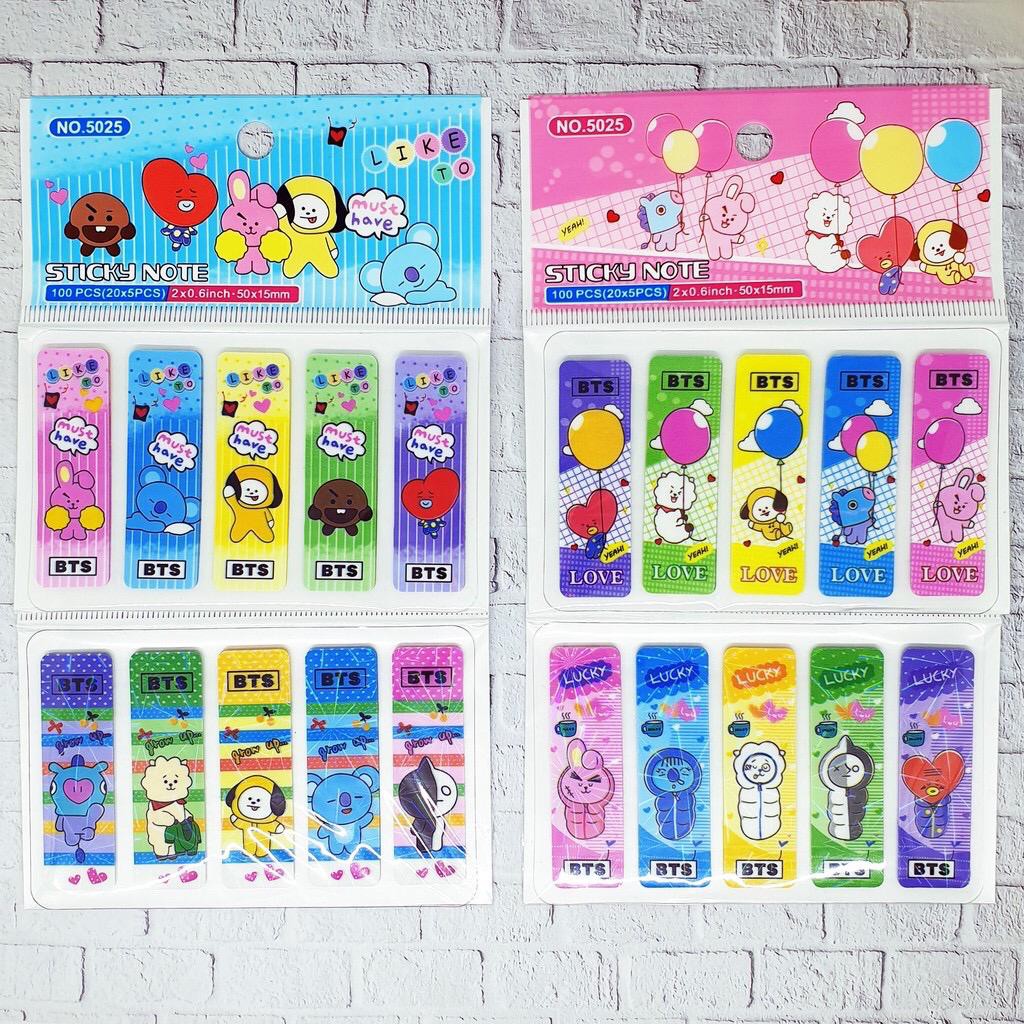 [ COD ]   STICKY NOTE PLASTIK HOLOGRAM BT21 BTS KPOP 1 SET 100PCS / STICKY NOTES BT21 BTS KPOP TERMU-1