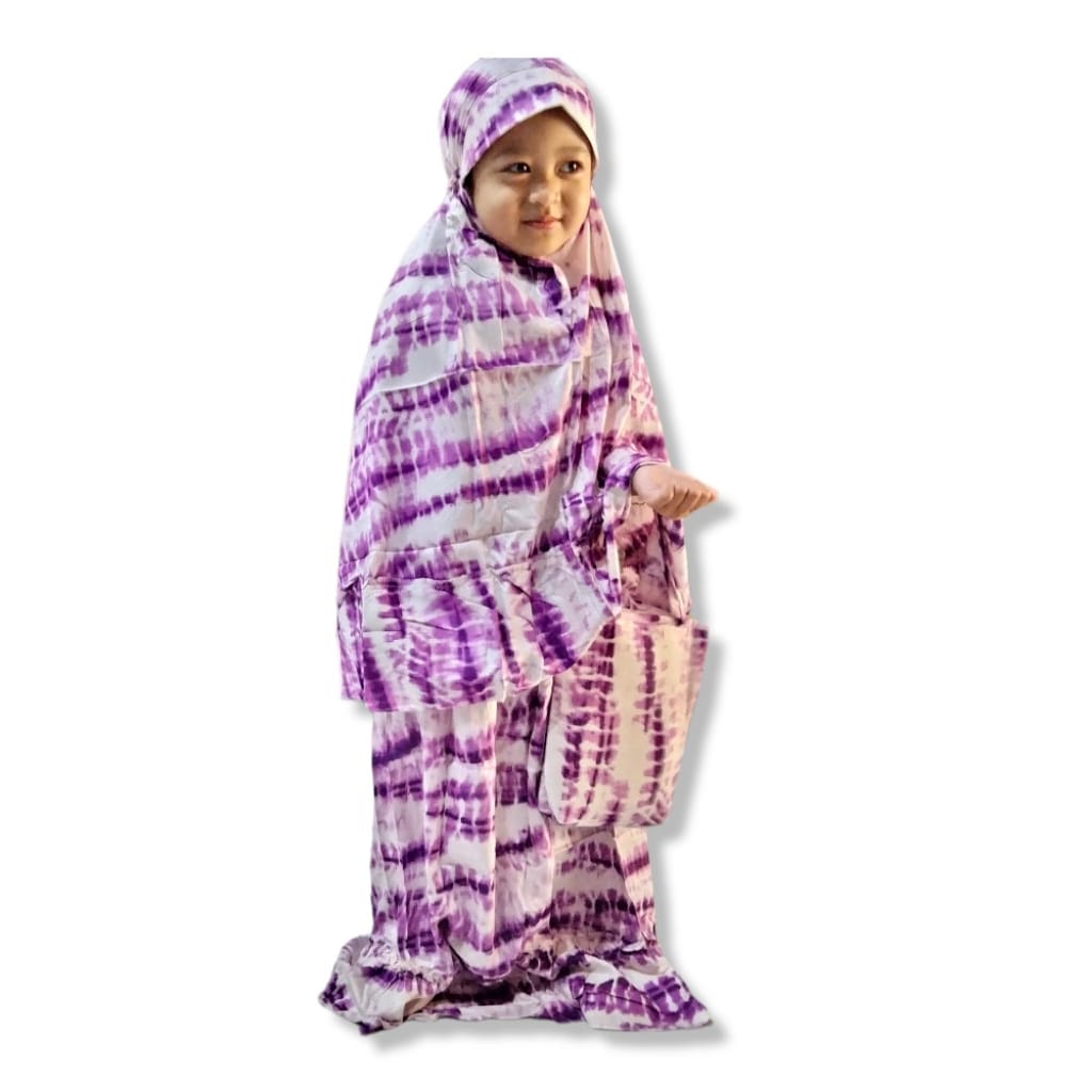 Mukena Bali Anak Motif TIE DYE 1 - 10 Tahun