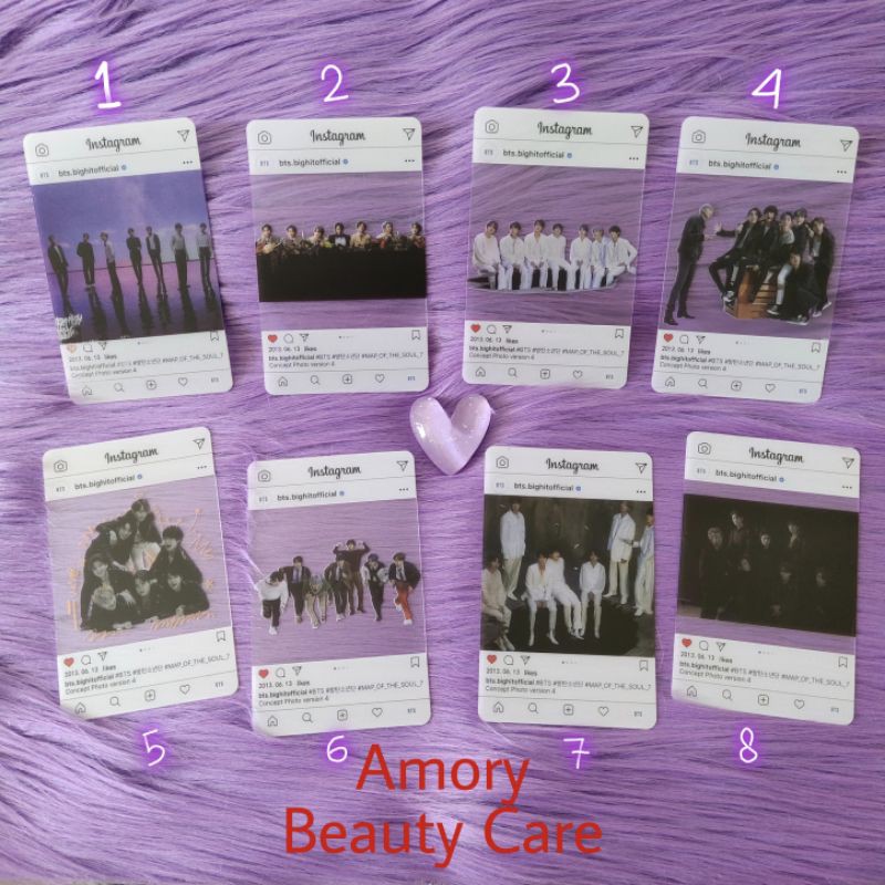 Photocard BTS Transparant 8 Motif / PhotoCard BTS Map Of The Soul 7