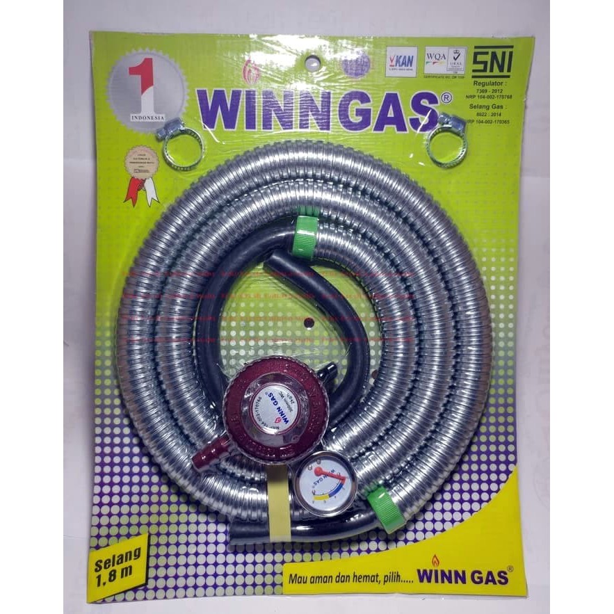 BESTSELLER WINN GAS Regulator dan Selang Kompor Gas 18 meter