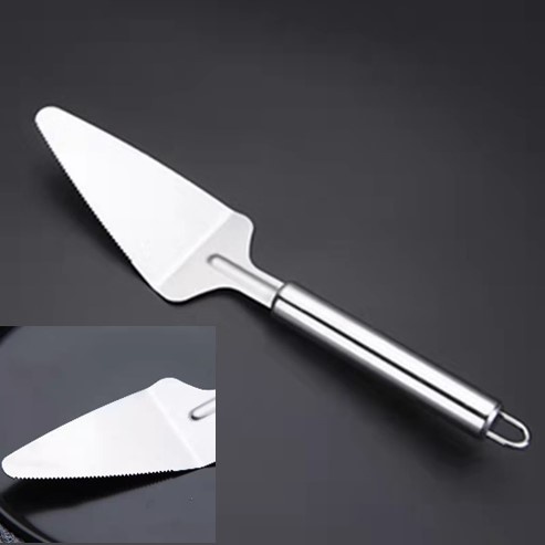 Cake Shovel Server Pizza Kue Spatula Segitiga Gerigi Stainless Steel