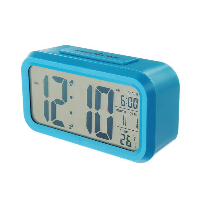 JAM MEJA WEKER SUHU LCD DIGITAL CLOCK ALARM TIME SNOOZE BACKLIGHT DESK