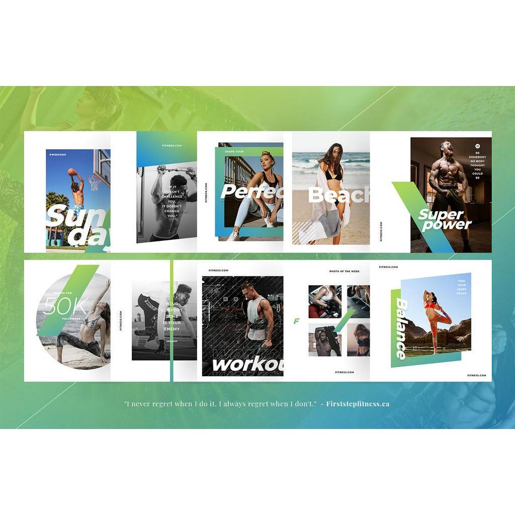 Fitness Gym Instagram Pack - Photoshop