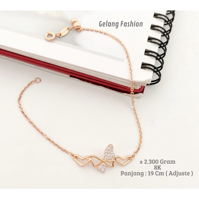 Gelang millie molly kadar 375/8k fashion serut ringan model elegan