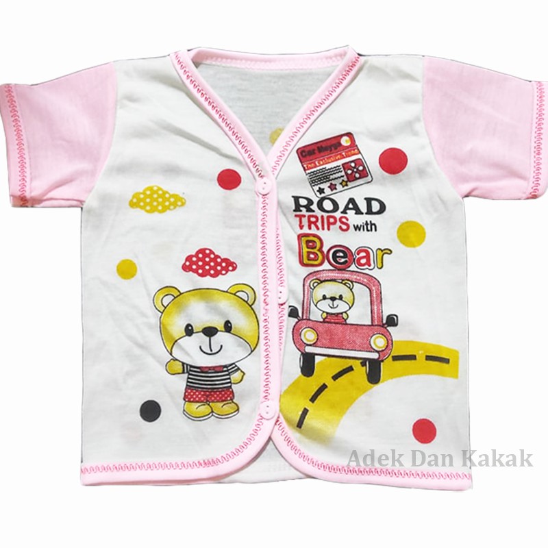 6 pc baju tangan pendek bayi buat 0-3 bulan  motif kombi lengan sni