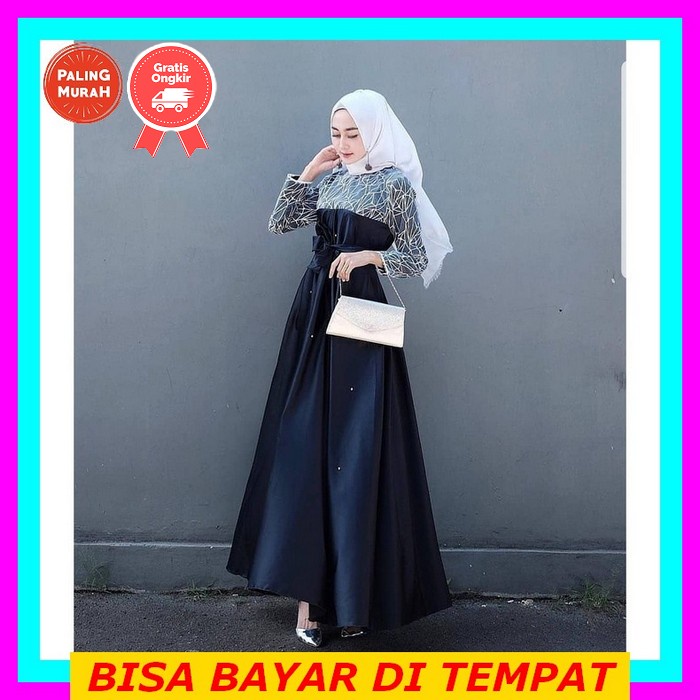 Dress Shakinah Duyung Gamis Premium Tile Organza Mermaid Dress Duyung Mermaid Pesta Kondangan Gaun B