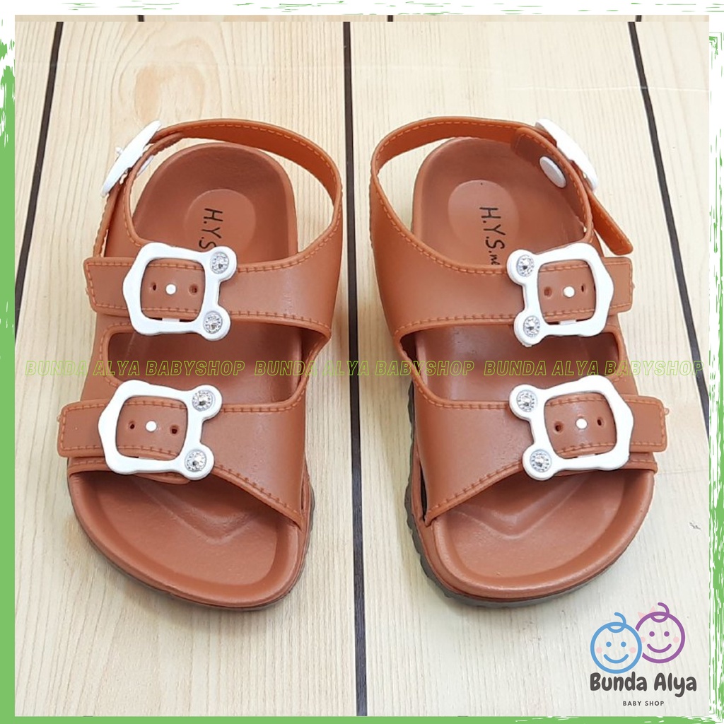 Sandal Anak Perempuan 3 4 5 6 Tahun COKLAT Elastis - Sendal Anak Cewek Model Tali Anti Licin - Sendal Anak Kekinian