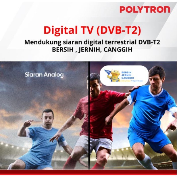 Polytron LED Digital TV 32&quot; DVB-T2 Cinemax 32TV0755 Speaker Tower