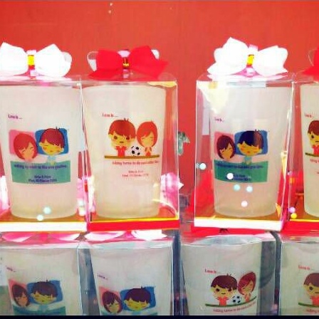 SOUVENIR GELAS DOFF SABLON WARNA BISA FOTO LUCU