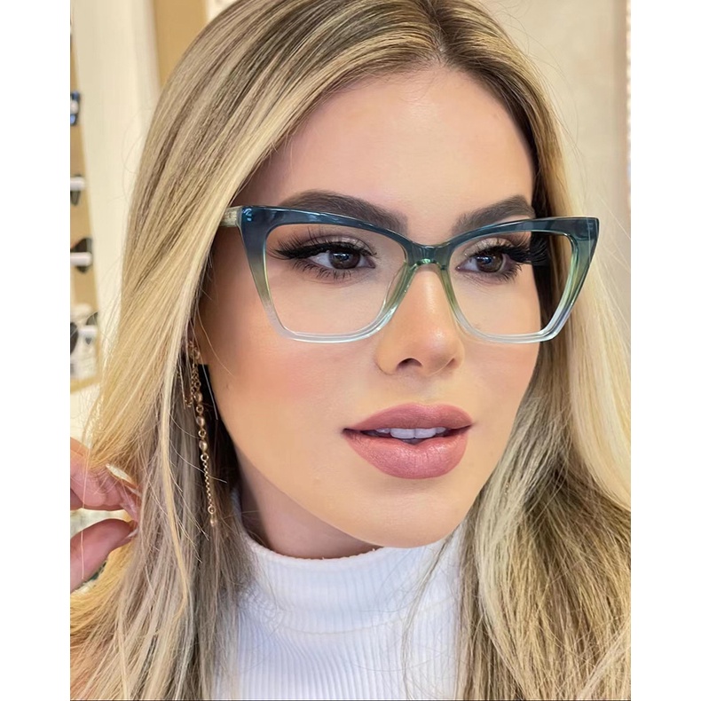Kacamata Myopia Model Mata Kucing TR90 Transparan Anti slip
