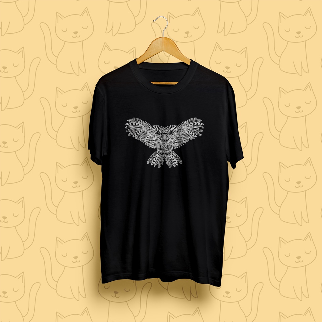 Kaos, Kaos Bebas, Kaos Santai, Kaos Keren, Kaos Unisex, Kaos Desain Owl, Kaos Burung Hantu, Kaos Des