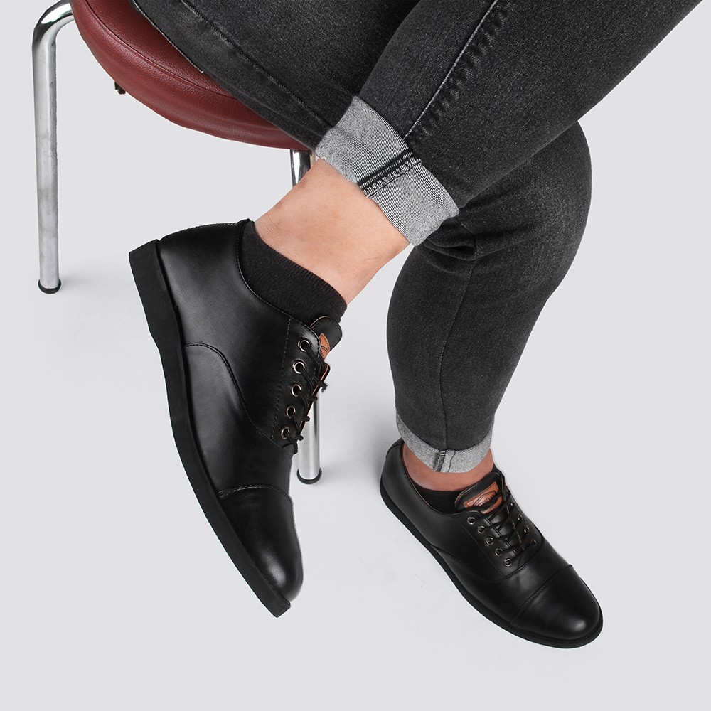 OXFORD FULL BLACK |ManNeedMe x Monday| Sepatu Pantofel Pria Formal ORI