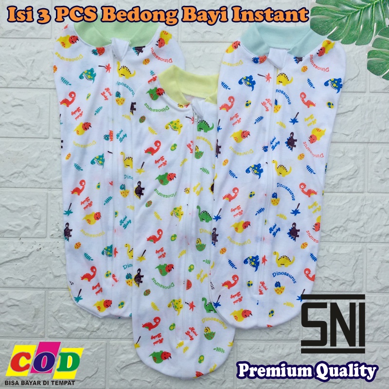 Ana baby - 3 PCS Bedong Instant Bedong Bayi Baru Lahir Kekinian Motif Lucu