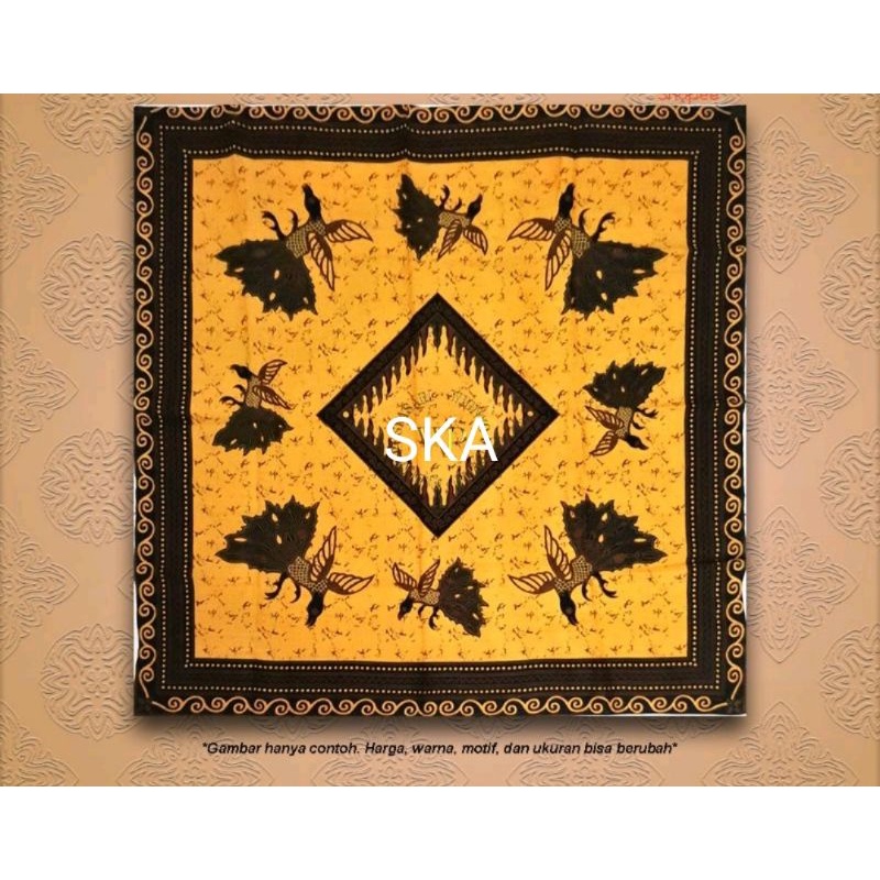 Udeng Segiempat Batik Latar Kuning